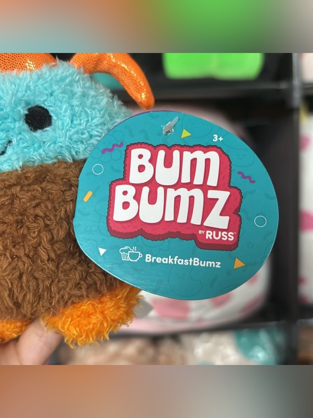 Colton - Bum Bumz Small Plush- Blue & Brown with Orange Accents - Picture 2 of 3